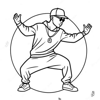 Hip Hop Danser Der Udforer Tricks Farvelaegningsside 43647-9539