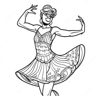 Jazzdanser I Farverigt Kostume Farvelaegningsside 43648-9542