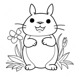 Totoro Holder Blomster Farvelaegningsside 43815 9592
