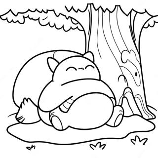 Snorlax Sover Under Et Trae Farvelaegningsside 44349-9695