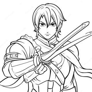 Manga Helt Med Svaerd Farvelaegningsside 44615-9761