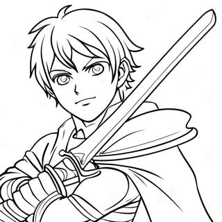Manga Helt Med Svaerd Farvelaegningsside 44615-9762