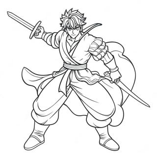 Manga Helt Med Svaerd Farvelaegningsside 44615-9763