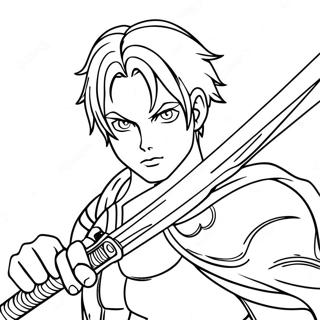 Manga Helt Med Svaerd Farvelaegningsside 44615-9764