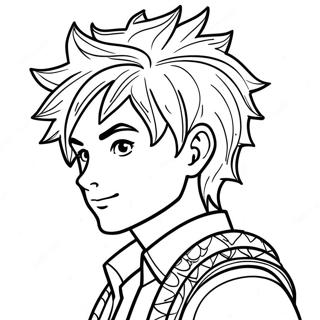 Manga Dreng Med Spidse Har Farvelaegningsside 44617-9770