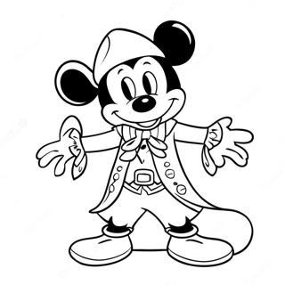 Mickey Mouse I Piratkostume Farvelaegningsside 4466-34