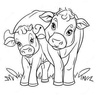 Legesyg Kalv Med Mor Tyr Farvelaegningsside 45223-9901