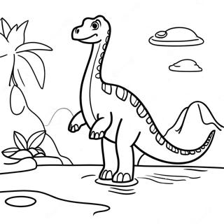 Brachiosaurus Gar I Vand Farvelaegningsside 45582 9985