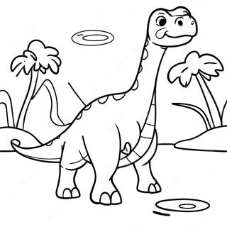 Brachiosaurus Gar I Vand Farvelaegningsside 45582 9986
