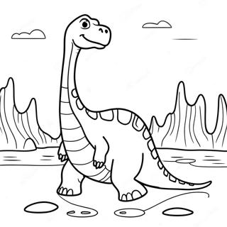 Brachiosaurus Gar I Vand Farvelaegningsside 45582 9987