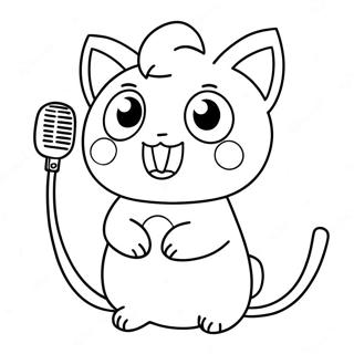 Jigglypuff Med En Mikrofon Farvelaegningsside 45663-10000