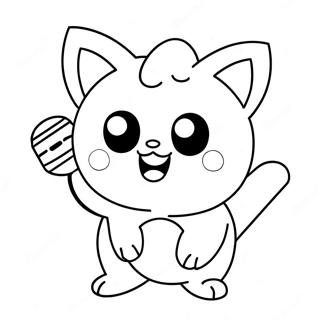 Jigglypuff Med En Mikrofon Farvelaegningsside 45663-9998