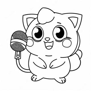 Jigglypuff Med En Mikrofon Farvelaegningsside 45663-9999