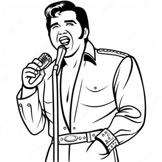 Elvis Synger I En Jumpsuit Farvelaegningsside 46030-10076