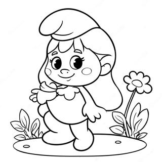 Smolfeprinsesse Med Blomster Farvelaegningsside 46123 10101