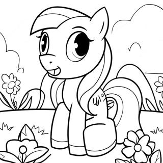 Fluttershy I En Blomsterhave Farvelaegningsside 47285-10338