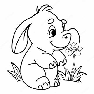 Eeyore Med En Blomst Farvelaegningsside 47371-10355