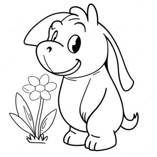 Eeyore Med En Blomst Farvelaegningsside 47371-10356