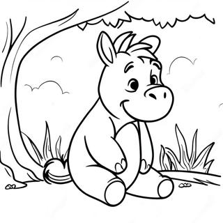 Eeyore Siddende Under Et Trae Farvelaegningsside 47374 10366
