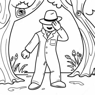 Usynlig Mand Der Leger Gemmeleg Farvelaegningsside 47471 10391