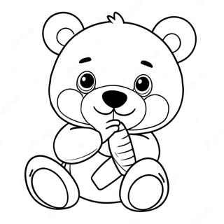 Po Med En Rod Teddybjorn Farvelaegningsside 47560-10406