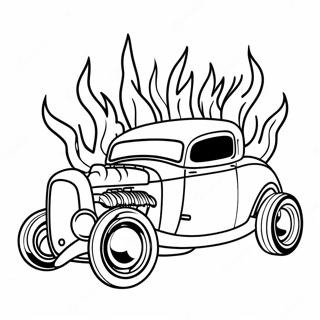 Flammende Hot Rod Farvelaegningsside 48005-10493