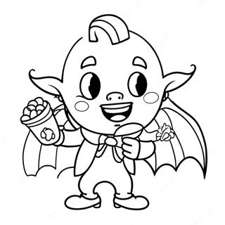 Sjov Vampyr Med En Slikpose Farvelaegningsside 48704 10657