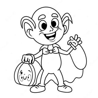 Sjov Vampyr Med En Slikpose Farvelaegningsside 48704 10659