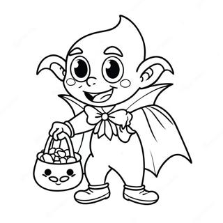 Sjov Vampyr Med En Slikpose Farvelaegningsside 48704 10660