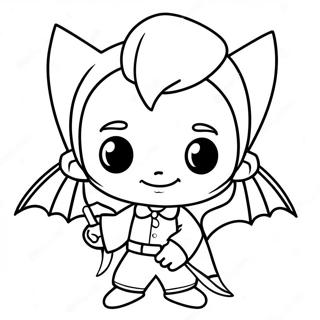 Chibi Vampyr Med En Flagermus Farvelaegningsside 48706 10665
