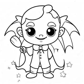 Chibi Vampyr Med En Flagermus Farvelaegningsside 48706 10666