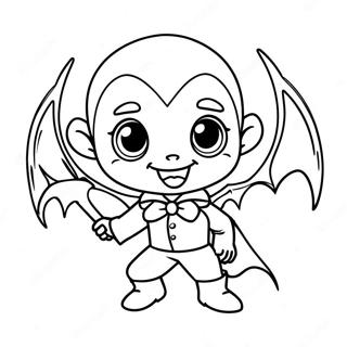Chibi Vampyr Med En Flagermus Farvelaegningsside 48706 10668