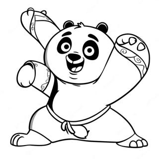 Kung Fu Panda Po I Aktion Farvelaegningsside 48974-10711