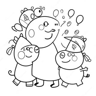 Peppa Pig Med Venner Farvelaegningssiden 4921-1588