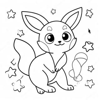 Legesyg Umbreon Med Stjerner Farvelaegningsside 49897-10917