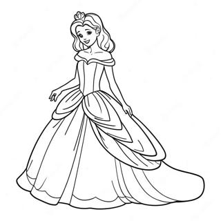 Charmerende Prinsesse I Kjole Farvelaegningsside 50548 11059