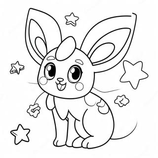 Sod Sylveon Med Funklende Stjerner Farvelaegningsside 50722-11090