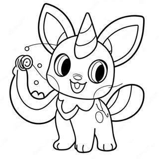 Sylveon Med Regnbuebaggrund Farvelaegningsside 50725 11101