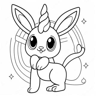 Sylveon Med Regnbuebaggrund Farvelaegningsside 50725 11104