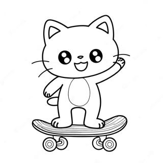 Chococat Pa En Skateboard Farvelaegningsside 51006 11168