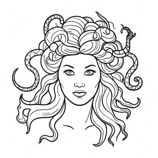 Medusa I En Mytisk Skov Farvelaegningsside 53832-11773