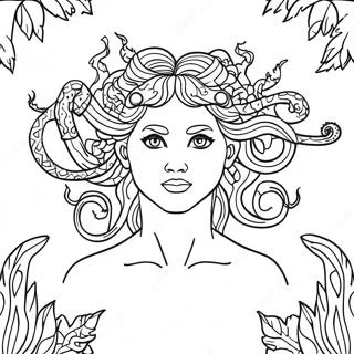 Medusa I En Mytisk Skov Farvelaegningsside 53832-11774