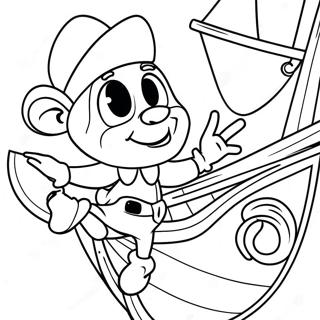 Pinocchio I Et Piratskib Farvelaegningsside 54458-11923