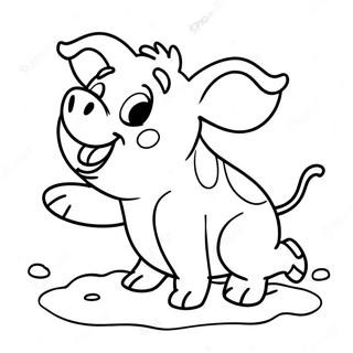 Legesyg Pattegris Rullende I Mudder Farvelaegningsside 55346 12120