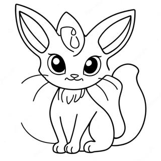 Espeon Med Flydende Hale Farvelaegningsside 55634-12183