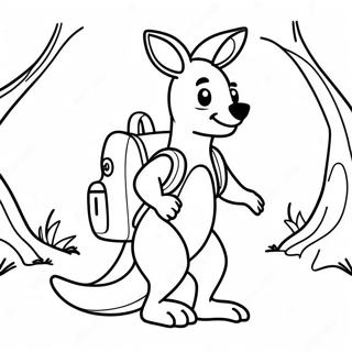 Kaenguru Med En Rygsaek Farvelaegningsside 56007-12259