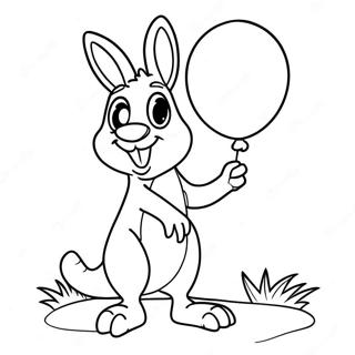 Kaenguru Holder En Ballon Farvelaegningsside 56009 12267