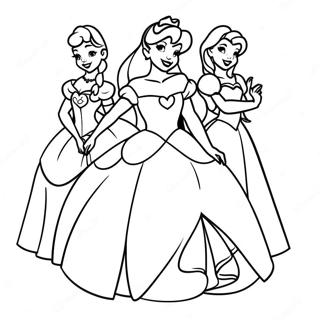 Farverige Disney Prinsesser Farvelaegningsside 57937-12672