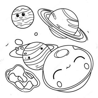 Sjovt Solsystem Med Rumvaesner Farvelaegningssiden 5814-1149