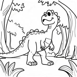 Gigantosaurus Gar Gennem Traeer Farvelaegningsside 58377-12784